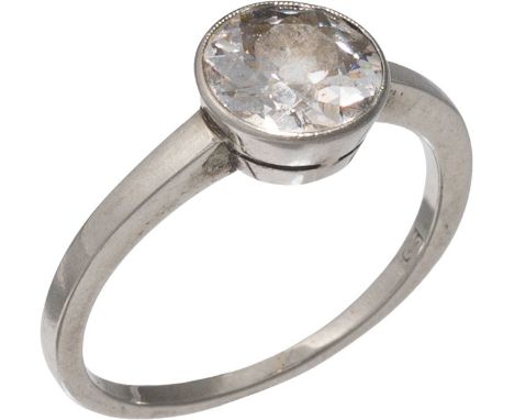 Ring mit Diamantimitationwohl synthetischer SpinellDm. 1,4 cm