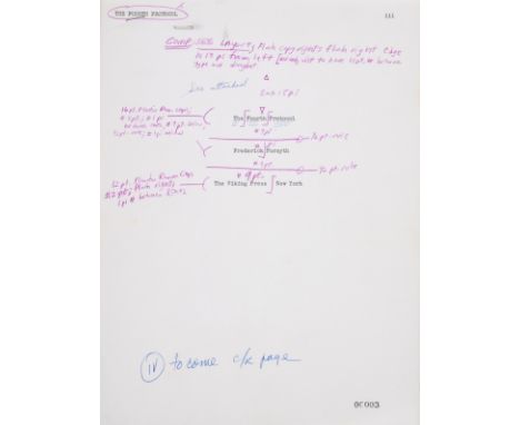 NO RESERVE Forsyth (Frederick) Marked-up printer's copy of his novel "The Fourth Protocol", c.600pp. photocopy-typescript ext
