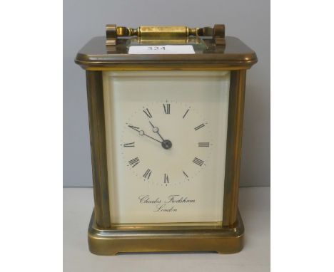 A brass carriage clock, Charles Frodsham, London 