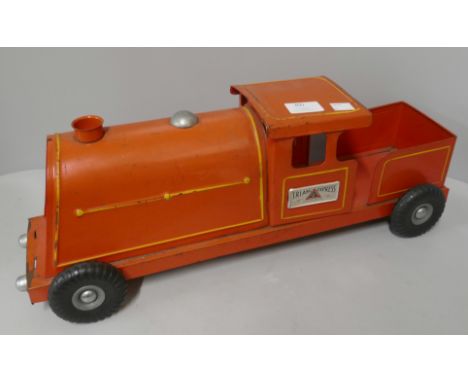 A vintage toy Tri-ang tin plate express train 