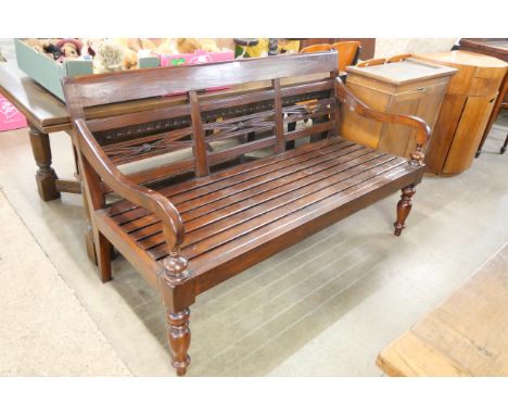 A hardwood bench 