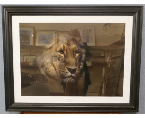 A framed print of a tiger 