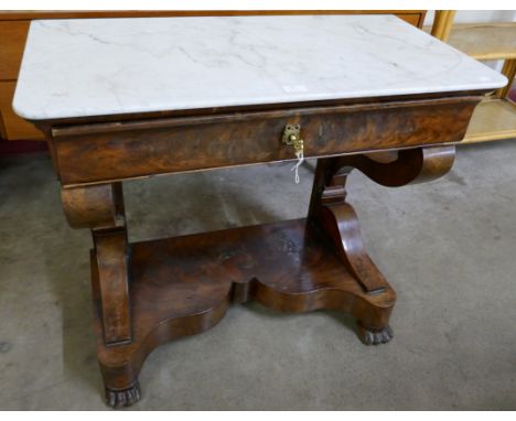 A 19th Century French mahogany and marble topped pier table 