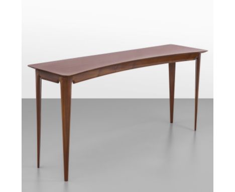 ICO PARISIUna console  esecuzione FRATELLI RIZZI  Intimiano  circa 1950.Legno di Afromosia. Tre firme dell'Autore impresse a 