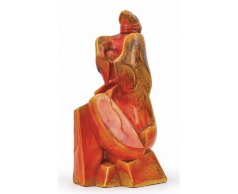 TULLIO D'ALBISOLA 'Vanitosa al sole'  scultura futurista  1931. Ceramica formata a mano e smaltata.Marcata all'interno 'Tulli