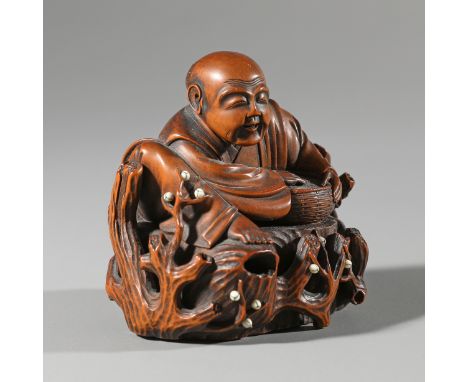 Okimono Netsuke Ryukei Hanasaka JijiMeiji Period (1868-1912)Okimono Netsuke mit Darstellung des Hanasaka Jiji. Meiji Periode 