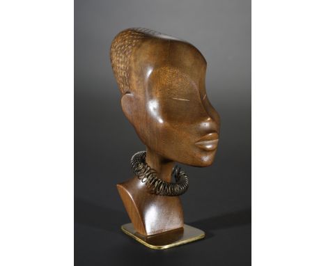 Franz Hagenauer, Afrikanischer Frauenkopf mit HalsschmuckFranz HagenauerWerkstätten Hagenauer, WienDesign 1950sAfrikanischer 