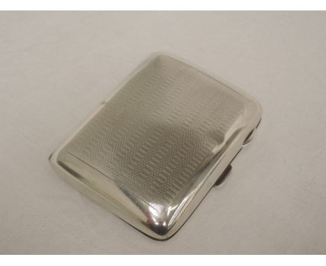 A silver cigarette case having engine turned decoration and gilt interior, Birmingham 1933, S Blanckensee & Sons Ltd