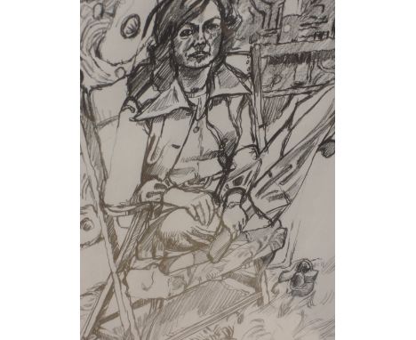 A pencil sketch, John Bratby, Royal Hill Pattis, signed and dated (19)78  16'x11.5'