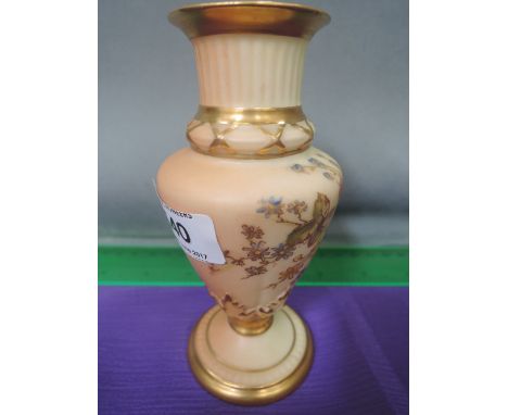 A Royal Worcester vase of small size having floral decoration