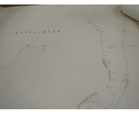 A collection of eleven large Ordnance Survey maps 1908-1914, Lancashire, Cumbria, Kirkcudbrightshire