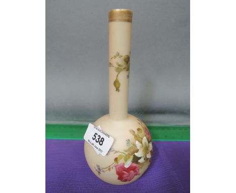 A Royal Worcester posy vase having hand painted floral decoration