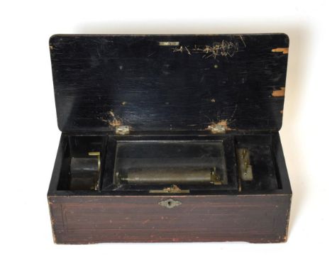 A Musical Box Playing Six Airs, By P.V.F., serial No. 7893, with single spring motor, single section comb, ebonised interior 