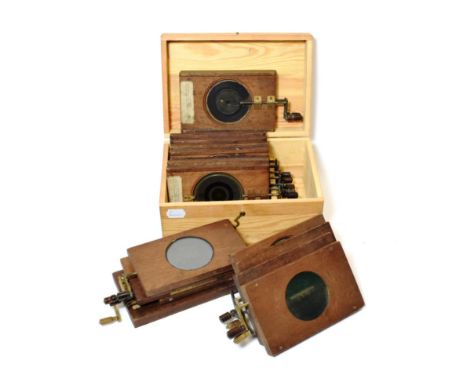 Magic Lantern Rotating Slides Set of 9 (of 10) Astronomical examples; and ten others including a ship arriving at New York an