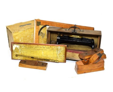 Various Tools including a set of chistels/gouges, a plane, an inclinometer and other items