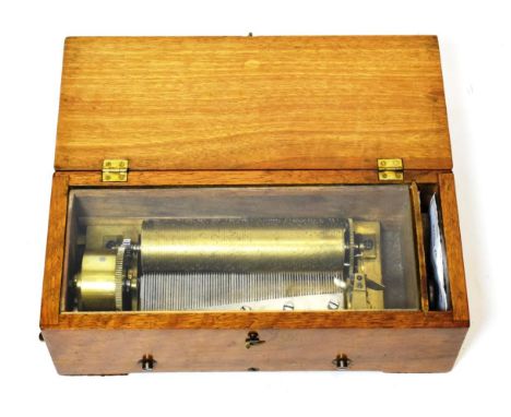 An Early And Fine Hooked Tooth Key-Wind Musical Box, By F. Lecoultre, serial no. 10182, playing four airs,  the small single-