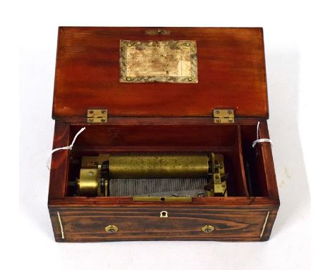 A Small Key-Wind Musical Box By Lecoultre Frères, serial no. 25981, playing four unidentified airs, single spring motor, one-