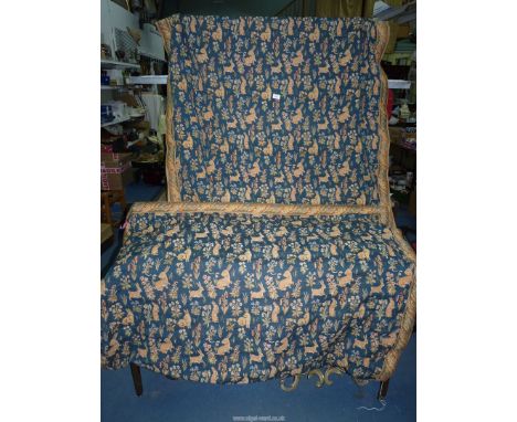 Three tapestry style blinds decorated with rabbits and flowers, one a/f., 29 1/2" wide x 64" drop (a/f.), 56" wide x 64 1/2" 