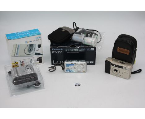 A Panasonic Lumix DMC-FX01 6 megapixel Digital Camera having a Leica DC Vario-Elmarit lens boxed, together with a Nikon Nuvis