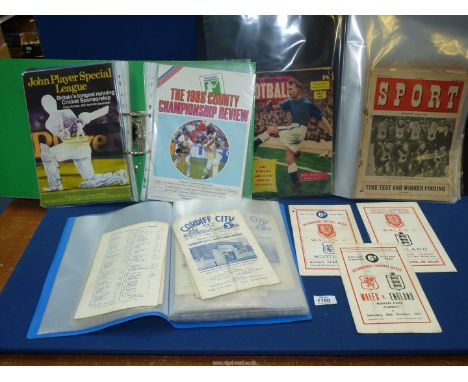 A quantity of sporting memorabilia including 'Sport' papers 1952 -52, Charles Buchan's Football Monthly , July 1956 and Nov 1