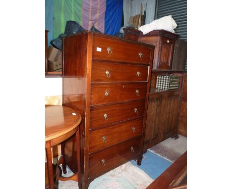 A most useful Mahogany Tallboy of six Drawers having drop ring handles, the drawers running nicely, 30 1/4'' wide x 19 3/4'' 