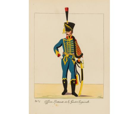 Napoleana.- Laudy (Lucien) Two albums of original drawings depicting French soldiers in regimental dress at the time of the B