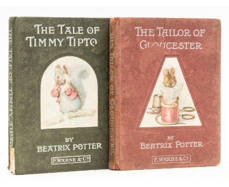 Potter (Beatrix) The Tailor Of Gloucester, first edition, first printing, with single endpaper repeated 4 times, book-label t