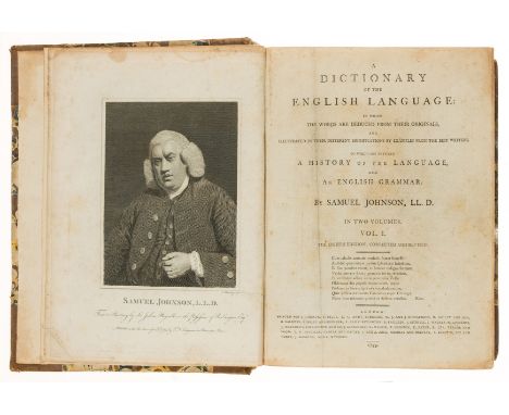 Johnson (Samuel) A Dictionary of the English Language, 2 vol., eighth edition, engraved portrait frontispiece, occasional ink
