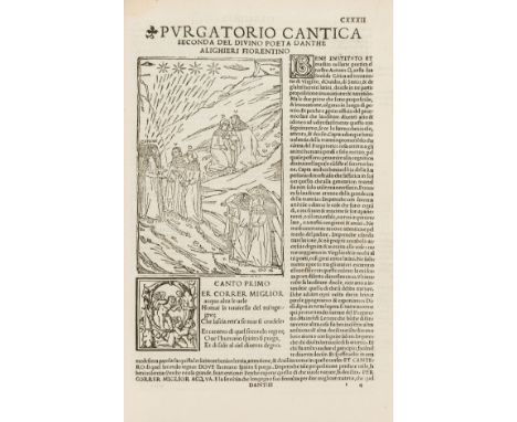 Dante Alighieri. Comedia con l'espositione di Christophoro Landino, Roman type, woodcut illustrations in text and decorative 