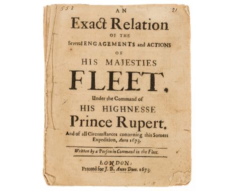 Maritime.- Exact Relation (An) of the Several Engagements and Actions of His Majesties Fleet. Under the Command of His Highne