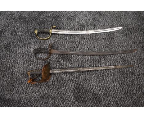 A mid/late 19th century Police Constabulary having curved blade and brass D shaped guard&nbsp;&nbsp;blade length 60cm, overal