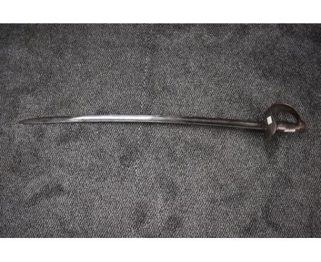 A Alex Coppel Solingen German Sword possibly 19th century Cavalry Sword, blade marked 2278 156 78 with solid metal bowl guard