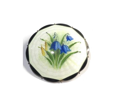 Norway silver and enamel brooch measures approx 4.1cm dia in good condition 
