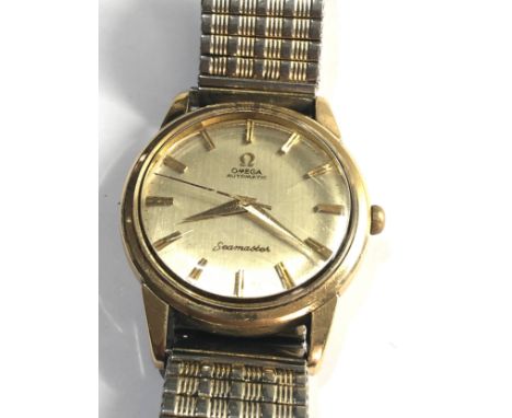 Vintage 9ct gold Omega seamaster automatic gents wristwatch cal 552 in working order no warranty given 