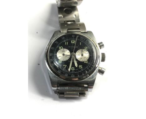 Vintage cimier chronograph wristwatch panda dial circa 1960/70s hand wind in working order but no warranty given 