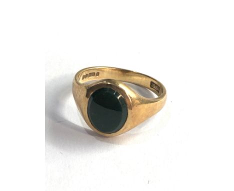 9ct gold vintage bloodstone signet ring (3.2g) 