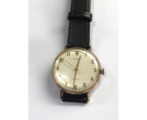 Vintage 9ct gold Rolex Precision gent presentation wristwatch hand wind and in working order but no warranty given 