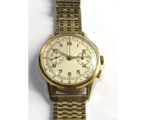 Vintage large size Chronograph gents wristwatch in good condition all functions working case measures approx 38mm dia 