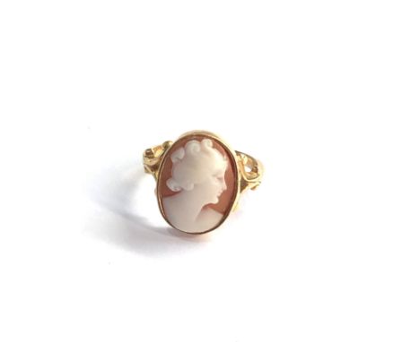 14ct gold vintage cameo Ring (6.6g) 