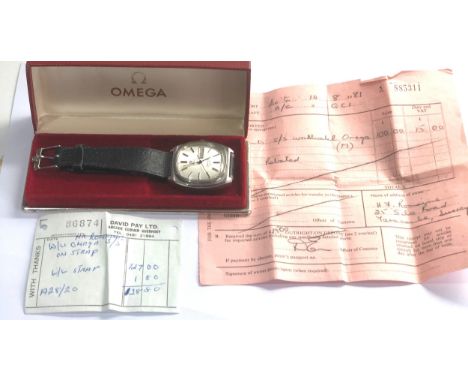 Vintage Omega seamaster quartz original omega box black strap omega buckle with receipts requires battery no warranty given 