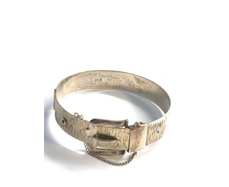 Vintage silver buckle bangle 