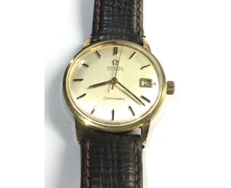 Vintage Omega seamaster automatic watch in working order in good condition omega leather strap no warranty given 