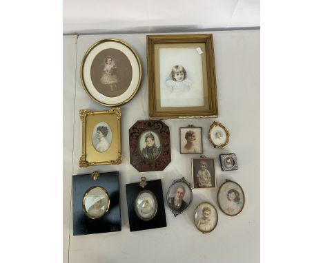 A collection of 13 portrait miniatures