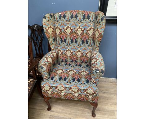 An armchair in Liberty William Morris Ianthe Tana Lawn fabric