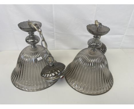2 Ribbed Glass light fittings
H27 x W26cm
