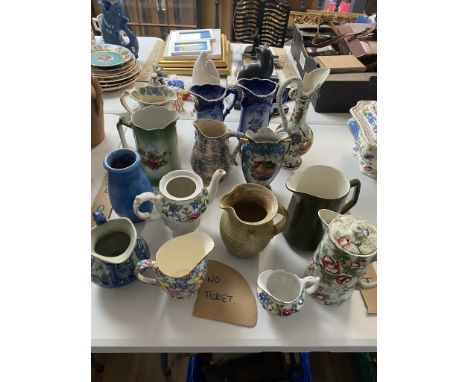 A collection of jugs &amp; vases to include Masons &amp; Booths