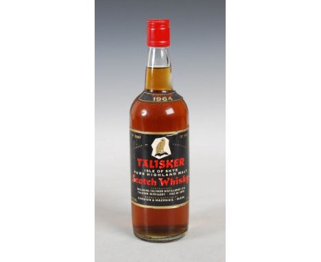 One bottle Talisker, Isle of Skye Pure Highland Malt Scotch Whisky, Distilled 1964, 70 proof, 75cl.