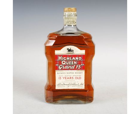 One bottle Highland Queen 'Grand 15' Blended Scotch Whisky, 15 YEARS OLD, Blended and Bottled by Macdonald &amp; Muir Ltd, in