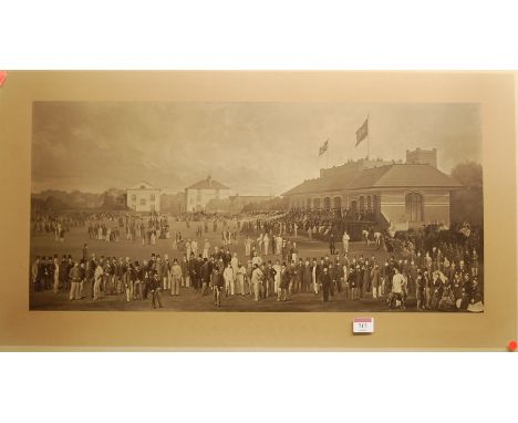 After Henry Barraud - Lords Ground, monochrome print; and one other monochrome cricketing print (2) 