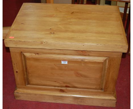 A pine hinge top tool chest having iron end carry handles